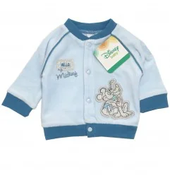 Disney Baby Mickey Mouse Βρεφικό Βελούδινο Σετ 2 Τεμαχίων "Hello Mickey" – Σιέλ/Μπλε (RH0061) - Φόρμες