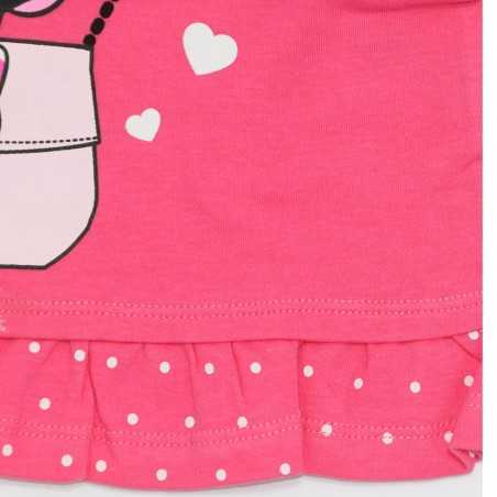 Disney Baby Minnie Mouse: Βρεφικό Μακρυμάνικο Μπλουζάκι με Βολάν – Φούξια (91534A)
