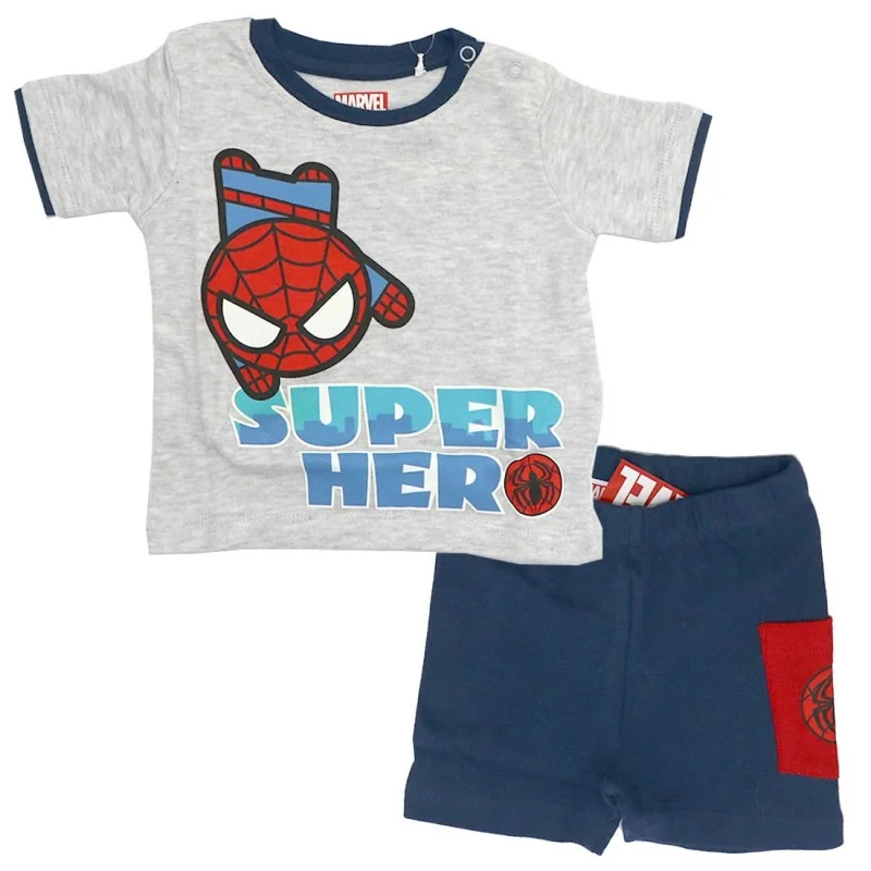 Marvel Spiderman "Super Hero" Βρεφικό Καλοκαιρινό Σετ - Γκρι T-shirt & Μπλε Σορτσάκι - 100% Βαμβάκι (SP S 51 12 1255 Navy) Marvel Spiderman "Super Hero" Βρεφικό Καλοκαιρινό Σετ - Γκρι T-shirt & Μπλε Σορτσάκι - 100% Βαμβάκι (SP S 51 12 1255 Navy)