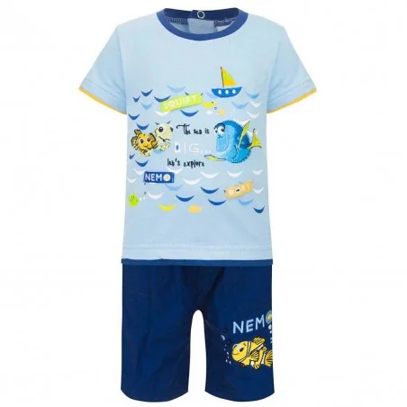 Βρεφικό Καλοκαιρινό Σετ Disney "Finding Nemo" - Γαλάζια Μπλούζα & Navy Βερμούδα (100% Βαμβάκι) (AQE0213 NAVY) - Καλοκαιρινά Σετ