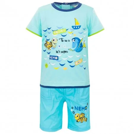 Βρεφικό Καλοκαιρινό Σετ Disney "Finding Nemo" - Aqua Μπλούζα & Βαμβακερή Βερμούδα (100% Βαμβάκι) (AQE0213) - Καλοκαιρινά Σετ