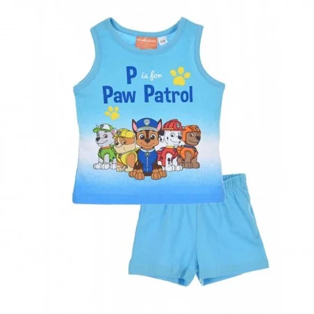 Βρεφικό Καλοκαιρινό Σετ Paw Patrol - Αμάνικη Μπλούζα & Σορτσάκι (100% Βαμβάκι) - Γαλάζιο (AQE0560) - Καλοκαιρινά Σετ