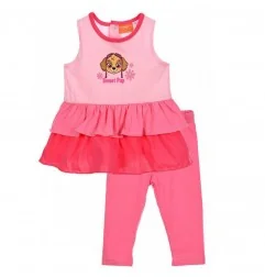 Paw Patrol Βρεφικό Σετ Skye "Sweet Pup" – Αμάνικη Μπλούζα με Διπλό Βολάν & Κολάν – Ροζ (AQE0575 PINK) - Καλοκαιρινά Σετ