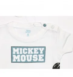 Βρεφικό Σετ Disney "Mickey Mouse" - Λευκή Μπλούζα & Γκρι Παντελονάκι (100% Βαμβάκι) (DIS BMB 51 12 8672) - Καλοκαιρινά Σετ