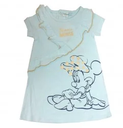 Disney Baby Βρεφικό Βαμβακερό Φόρεμα Minnie Mouse με Βολάν – Γαλάζιο (SE0117) - Φορέματα & Φούστες
