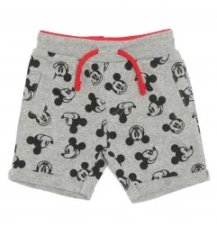 Disney Baby Mickey Mouse Βρεφικό Καλοκαιρινό Σετ - Κόκκινο T-shirt & Γκρι Σορτσάκι 100% Βαμβάκι (DIS BMB 51 12 9531 red) - Κα...