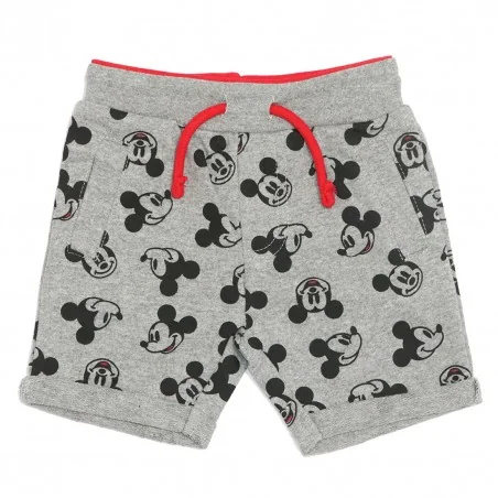 Disney Baby Mickey Mouse Βρεφικό Καλοκαιρινό Σετ - Κόκκινο T-shirt & Γκρι Σορτσάκι 100% Βαμβάκι (DIS BMB 51 12 9531 red)