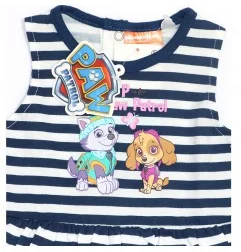 Paw Patrol Βρεφικό Σετ για Κορίτσια – Ριγέ Αμάνικη Μπλούζα με Βολάν & Κολάν – Μπλε Σκούρο (AQE0575) - Καλοκαιρινά Σετ