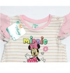 Disney Baby Βρεφικό Βαμβακερό Σετ Minnie Mouse – Ριγέ Μπλούζα με Βολάν & Εμπριμέ Σορτς – Ροζ (DIS MF 51 12 1185)