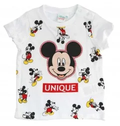 Disney Baby Mickey Mouse Βρεφικό Κοντομάνικο Μπλουζάκι 100% Βαμβακερό – "Unique" White (UE0061) - Κοντομάνικα μπλουζάκια