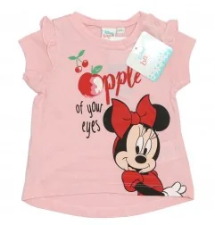 Disney Baby Βρεφικό Βαμβακερό Σετ Minnie Mouse – Ροζ Μπλούζα με Βολάν & Κόκκινο Σορτς (UE0011)