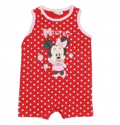 Βρεφικό Σετ Disney Baby Minnie Mouse - Κόκκινο Πουά Φορμάκι & Λευκό Μπλουζάκι (100% Βαμβάκι) (AQE0001)