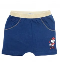 Βρεφικό Καλοκαιρινό Σετ Disney Baby "Minnie Mouse" - Navy Ριγέ Μπλούζα με Βολάν & Σορτσάκι (100% Βαμβάκι) (ET0082 NAVY) - Καλ...