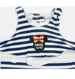 Βρεφικό Καλοκαιρινό Σετ Disney Baby "Minnie Mouse" - Navy Ριγέ Μπλούζα με Βολάν & Σορτσάκι (100% Βαμβάκι) (ET0082 NAVY) - Καλ...