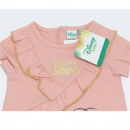 Disney Baby Βρεφικό Βαμβακερό Φόρεμα Minnie Mouse με Βολάν – Ροζ (SE0117A)