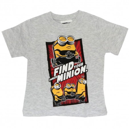 Minions Κοντομάνικο Μπλουζάκι Για αγόρια (MIN 52 02 721 grey) - Κοντομάνικα μπλουζάκια