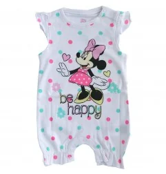 Βρεφικό Καλοκαιρινό Φορμάκι Disney Baby Minnie Mouse "Be Happy" (DIS MF 51 05 1172 White) - Καλοκαιρινά φορμάκια