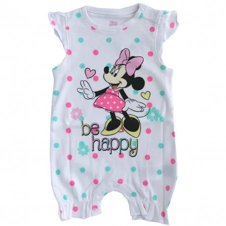 Βρεφικό Καλοκαιρινό Φορμάκι Disney Baby Minnie Mouse "Be Happy" (DIS MF 51 05 1172 White) - Καλοκαιρινά φορμάκια
