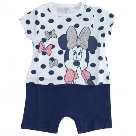 Disney Baby Minnie MousΒρεφική Ολόσωμη Καλοκαιρινή Φόρμα - "Glitter Bow & Polka Dots" (DIS MF 51 05 1327 NAVY) - Καλοκαιρινά ...