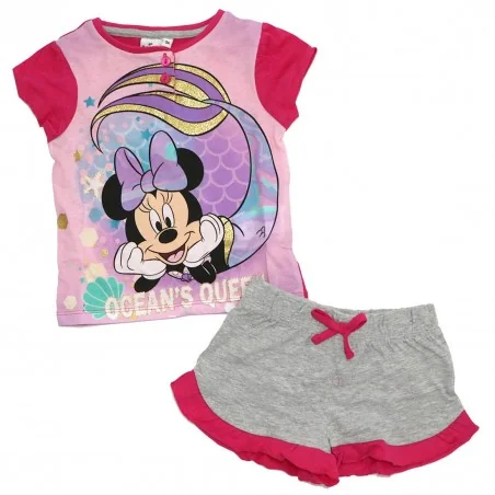 Disney Minnie Mouse Καλοκαιρινή Πιτζάμα Για Κορίτσια (EV2085 Grey) - Πιτζάμες Καλοκαιρινές