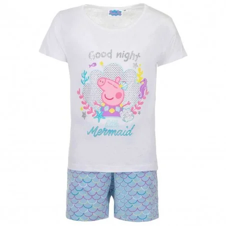 Peppa Pig Καλοκαιρινή Πιτζάμα Για κορίτσια (UE2026 White) - Πιτζάμες Καλοκαιρινές