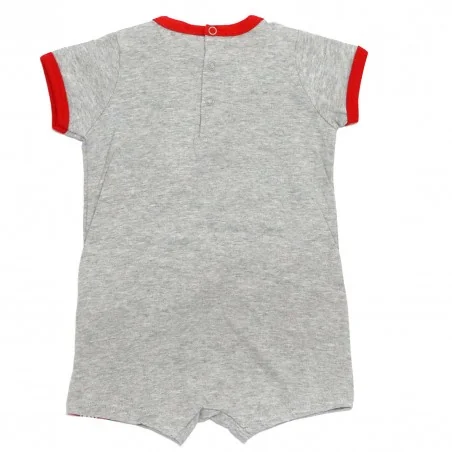 Βρεφικό Καλοκαιρινό Φορμάκι Disney Baby Mickey Mouse "Me Serious?" – Γκρι Μελανζέ με Κόκκινες Λεπτομέρειες (UE0060 GREY)