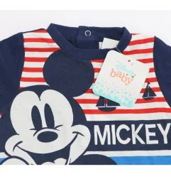 Βρεφικό Καλοκαιρινό Φορμάκι Disney Baby Mickey Mouse – Ναυτικό Ριγέ Σχέδιο (100% Βαμβάκι) (ET0145 NAVY)