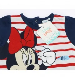 Disney Baby Minnie Mouse Βρεφικό Καλοκαιρινό Φορμάκι 100% Βαμβακερό - Navy Blue Nautical Style (ET0094A)