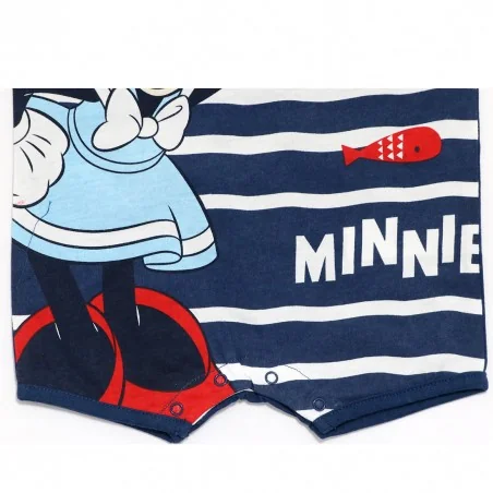 Disney Baby Minnie Mouse Βρεφικό Καλοκαιρινό Φορμάκι 100% Βαμβακερό - Navy Blue Nautical Style (ET0094A)