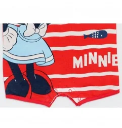 Disney Baby Minnie Mouse Βρεφικό Καλοκαιρινό Φορμάκι 100% Βαμβακερό – Ναυτικό Ριγέ (Κόκκινο/Μπλε) (ET0094)