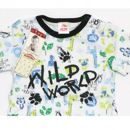 Makoma Βρεφικό Καλοκαιρινό Φορμάκι "Wild World" – 100% Βαμβακερό με Σχέδια Ζούγκλας (02216KR)