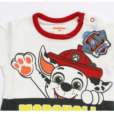 Βρεφικό Καλοκαιρινό Φορμάκι Paw Patrol "Marshall" – Cotton Blend σε Κόκκινο & Λευκό (PAW 51 05 1660 U)