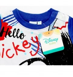 Disney Baby Mickey Mouse Βρεφική Καλοκαιρινή Πιτζάμα 100% Βαμβακερή – "Hello Mickey" Royal Blue (SE0345) - Πιτζάμες