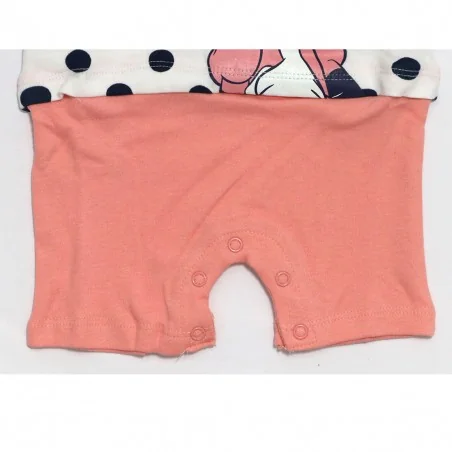 Βρεφικό Καλοκαιρινό Φορμάκι Disney Baby Minnie Mouse – 100% Βαμβακερό με Πουά Σχέδιο & Glitter (DIS MF 51 05 1327)