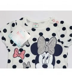 Βρεφικό Καλοκαιρινό Φορμάκι Disney Baby Minnie Mouse – 100% Βαμβακερό με Πουά Σχέδιο & Glitter (DIS MF 51 05 1327) - Καλοκαιρ...