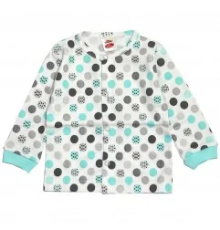 Βρεφικό Βαμβακερό Σετ 2 Τεμαχίων Makoma "Mint Dots" – Φορμάκι & Μακρυμάνικο Ζιπουνάκι (01170) - Χειμωνιάτικα / εποχιακά σετ