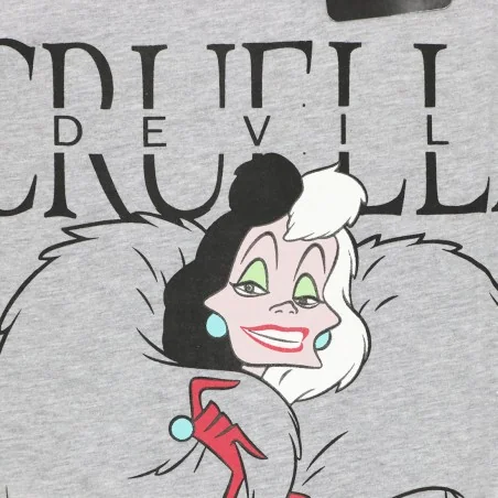 Disney Cruella de Vil Γυναικείο Κοντομάνικο Μπλουζάκι (DIS D 53 02 9786 Grey)