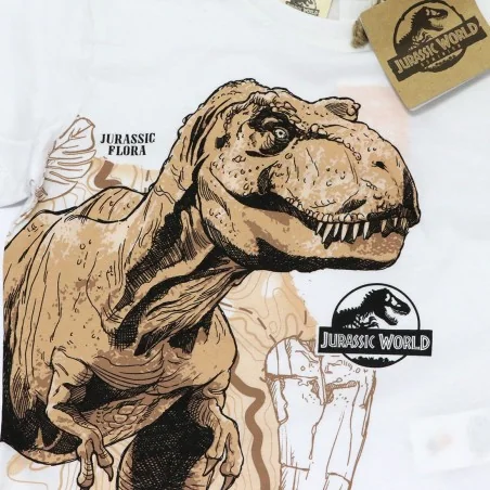 Jurassic World κοντομάνικο Μπλουζάκι Για Αγόρια- οργανικό βαμβάκι (EV1221 White) Jurassic World κοντομάνικο Μπλουζάκι Για Αγόρια- οργανικό βαμβάκι (EV1221 White)
