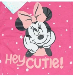 Βρεφικό Κοντομάνικο Μπλουζάκι Minnie Mouse Disney Baby "Hey Cutie!" - Φούξια - 100% Βαμβακερό (DISM 01006B) - Κοντομάνικα μπλ...
