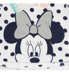 Disney Baby Minnie Mouse Βρεφικό Κοντομάνικο Μπλουζάκι με Γκλίτερ – 100% Βαμβακερό (Λευκό/Πουά) (DIS MF 51 02 1328) - Κοντομά...