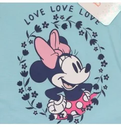Disney Baby Minnie Mouse "Love" Βρεφικό Κοντομάνικο Μπλουζάκι – 100% Βαμβακερό (ET0147Sky) - Κοντομάνικα μπλουζάκια