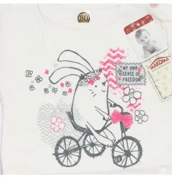 Makoma Βρεφικό Βαμβακερό Φορεματάκι "Bunny Bike" - 100% Απαλό Βαμβάκι (Εκρού) (40190Ε)