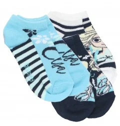 Disney Frozen παιδικές κοντές κάλτσες σετ 3 ζευγάρια (WE0628 navy) - Κάλτσες κοντές κορίτσι