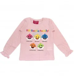 Baby Shark παιδικό μπλουζάκι για κορίτσια (BS 52 02 001 Pink) - Μπλουζάκια Μακρυμάνικα (μακό)