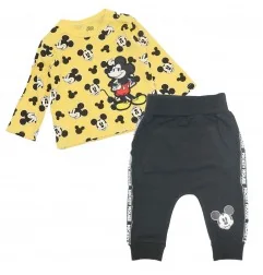 Βρεφικό Βαμβακερό Σετ 2 Τεμαχίων Disney Baby - Mickey Mouse All-Over Print (Κίτρινο / Μαύρο) (DIS BMB 51 12 A879) - Χειμωνιάτ...