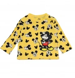 Βρεφικό Βαμβακερό Σετ 2 Τεμαχίων Disney Baby - Mickey Mouse All-Over Print (Κίτρινο / Μαύρο) (DIS BMB 51 12 A879)