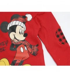 Βρεφικό Βαμβακερό Σετ 2 Τεμαχίων Disney Baby - Mickey Mouse "Winter Fun" (Κόκκινο / Γκρι) (DIS BMB 51 12 A707) - Χειμωνιάτικα...