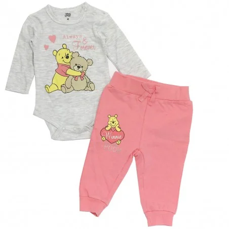 Βρεφικό Βαμβακερό Σετ Disney Baby - Winnie The Pooh "Always & Forever" (Γκρι/Ροζ) (DIS BP 51 12 A764) - Χειμωνιάτικα / εποχια...