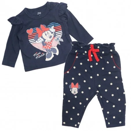 Βρεφικό Σετ Disney Baby Minnie Mouse "Miss Minnie" – Μπλούζα & Παντελόνι (Navy Blue) (DIS MF 51 12 A877) - Χειμωνιάτικα / επο...