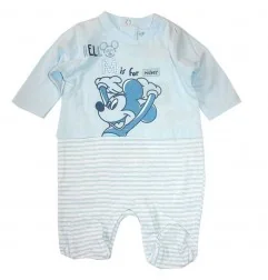 Βρεφικό Βαμβακερό Φορμάκι Disney Baby - Mickey Mouse "Hello M" (Γαλάζιο/Ριγέ) (ER0006) - Φορμάκια εποχικά (βαμβακερά)